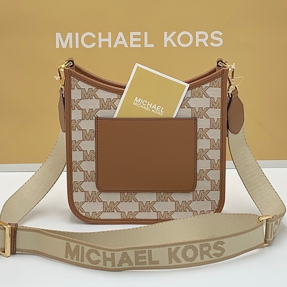 MICHAEL KORS Briley Small Logo Messenger Xbody Bag LUGGAGE MULTI COLOR - Picture 16 of 16